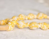 Yellow Teething Ring Necklace for Breastfeeding/Nursing Necklace, Teething Necklace, Babywearing, Fabric Necklace