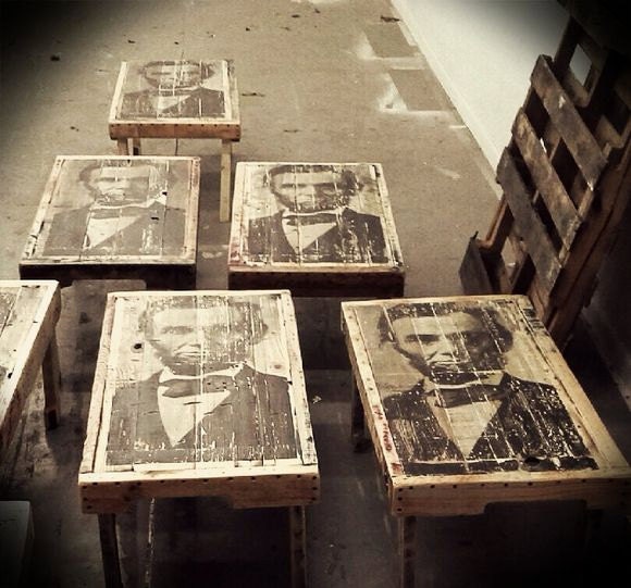 Abraham Lincoln Pallet Coffee Table Reclaimed Wood with