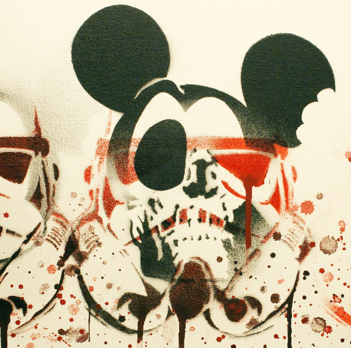 STAR WARS ART Disney Deathtrooperz Original Painting on 11x14 Canvas With Stencils Spray Paint Original Graffiti Pop Art Inspired