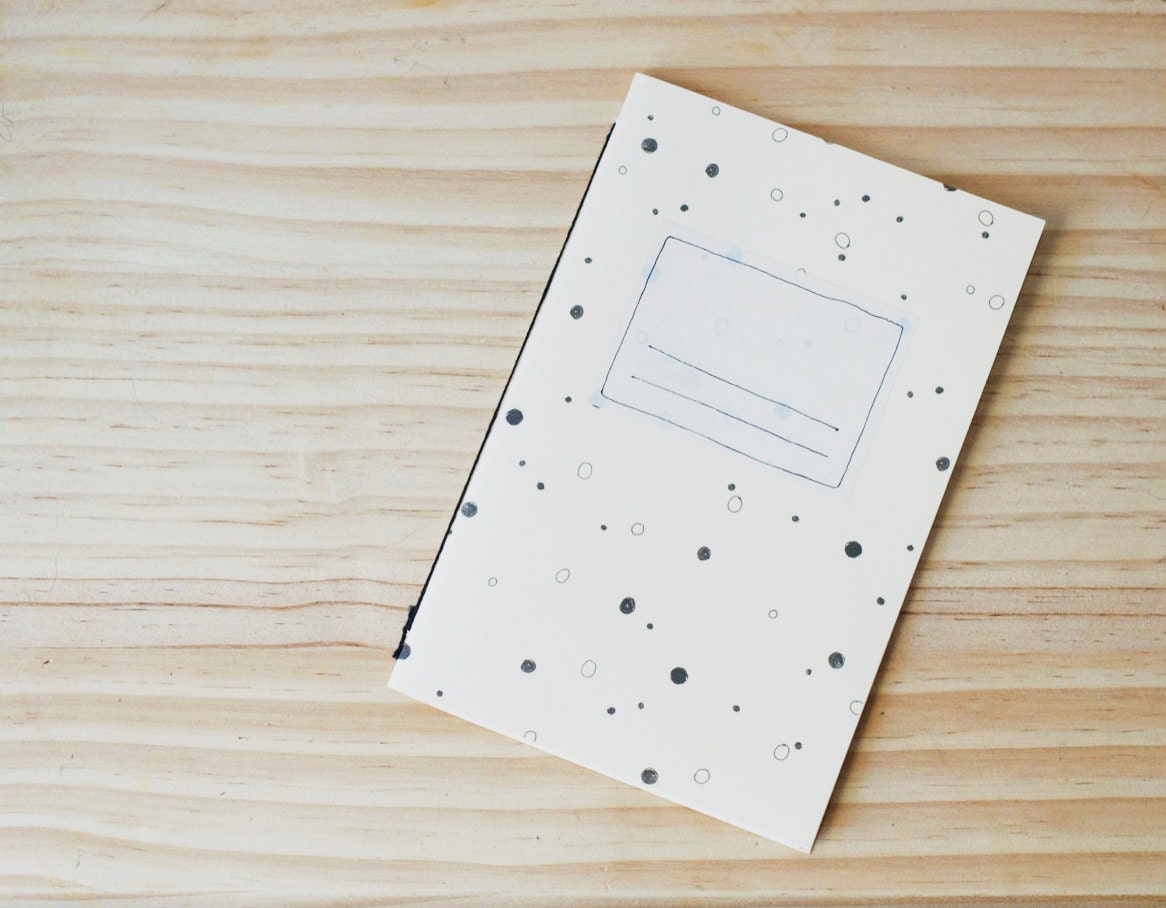polka dot bubble patterned hand bound jotter - custom color blank notebook journal