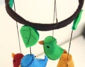 colourful bird mobile - spring decor