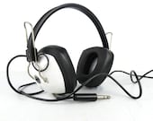vintage adjustable headphones head phones with cushioned ears and headband