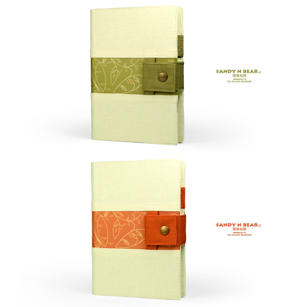 Design Planner / Organizer - Dancing Leaves ( 2 colors / Refillable / Handmade / Cotton yarn)