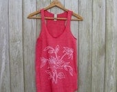 in full bloom Lily Tank, Racerback Tank Top, Floral Tank, Yoga Top, S,M,L,XL