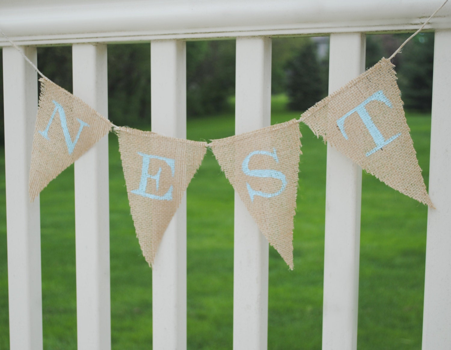 Nest burlap banner. Rustic bunting garland Il_170x135