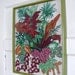 Vintage 60s Wall Hanging, Woven Wall Art, Needlepoint, Embroidery Flower Plant Design