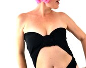 Small Bathing Suit Wrap-around Swimsuit Classic Black Petite