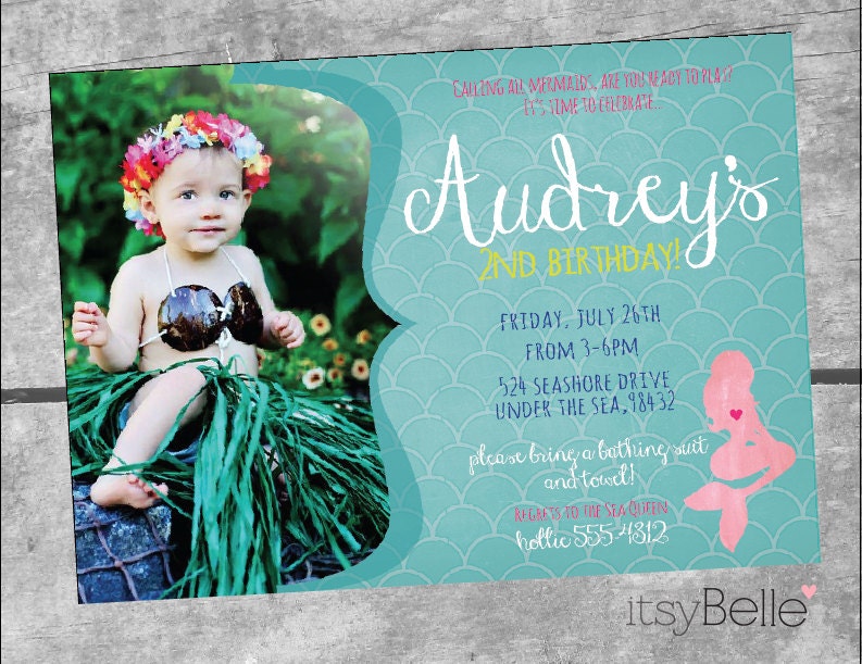 Nautical Mermaid Party Collection - PRINTABLE INVITATION DESIGN by Itsy Belle Il_570xn