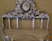 Vintage Metal Shelf Unit / 50s Tall 5 Shelf Wall Unit / Flower Metal Design / Bathroom Shelf