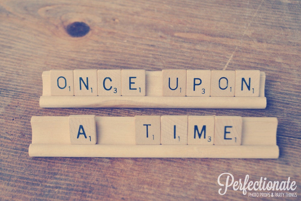 Once Upon A Time Scrabble sign // Fairy Tale Wedding Decoration //  Theme Wedding // Fairy Tale Theme Photo Shoot