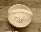 Ring bearer -  wedding pillow -  White Felted basket