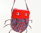 Girls Purse by MinneBites / Handmade Cross Body Purse - Little Girls Pink Purse - Cute Lady Bug Animal Bag, ready to ship