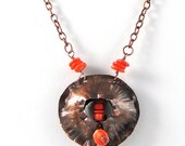 Fold Formed Copper Necklace Bamboo Coral