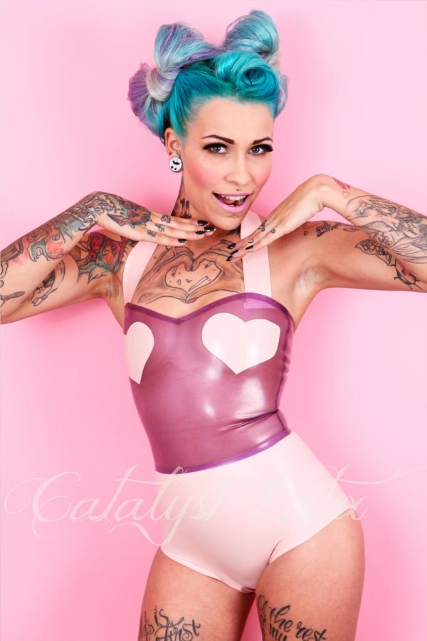 Latex Heart Bodysuit