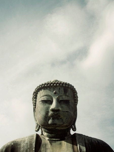 Giant Buddha. Fine Art Photography. Japan Print. Spiritual. Art Décor. Wall Art. Blue Skies.Size A4