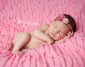 Headband - Felt Flower Headband - Trio of  Roses in Dusty Rose and Cotton Candy Pink - Newborn Baby to Adult