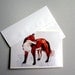 red fox greeting general card Watercolor Art