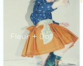 Gretel's Garden Cinnamon Floral Girl Pocket Cotton Skirt Spring Summer Collection from Fleur and Dot