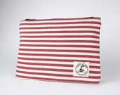 Makeup Clutch In Red Stripes