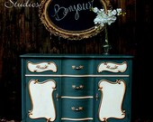 Elegant Gilded French Grey Server Buffet