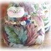 Cat Pillow Doll, Cloth Doll 7 inch Leaves Decorator Fabric, Primitive Soft Sculpture Handmade CharlotteStyle Decorative Folk Art