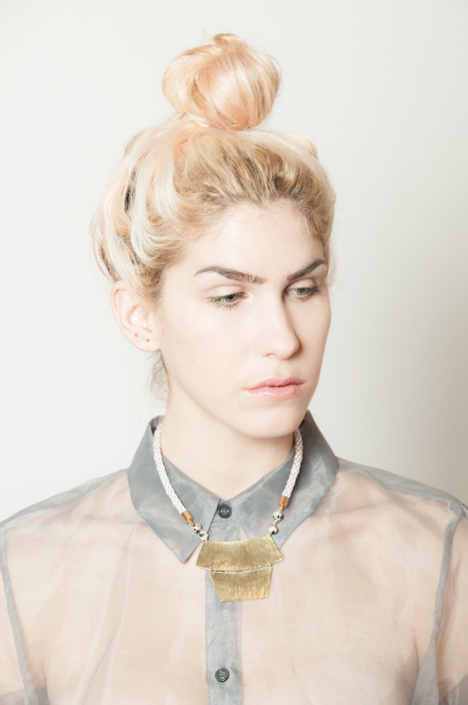 Dwelling Hand Braided Brass Necklace