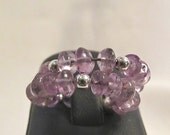 Amethyst ans Silver Memory Wire Ring