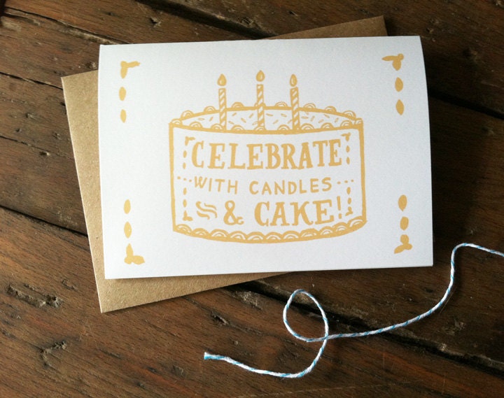 Candles & Cake Illustrated Birthday Card