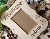New Baby Custom Wood Frame Personalized with Name in Baby Blocks with Date of Birth and Baby Bottle - New Mom - New Parents
