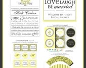 Preppy Romantic Bridal Shower Love Laugh Be Married Party Printables FULL Collection