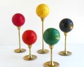 Vintage Croquet  Wooden Balls Set of 5