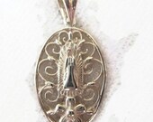 Sterling Silver Christian Miraculous Medal Necklace Jewelry Gift for Her