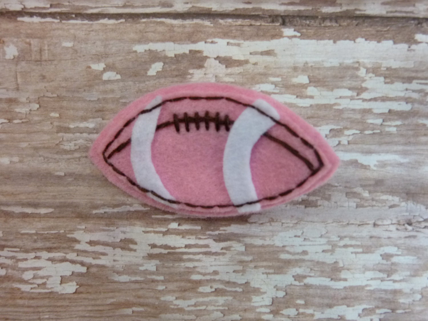 Pink Football Hair Clips- Birthday Party Favor- Everyday Clip- football felt clips