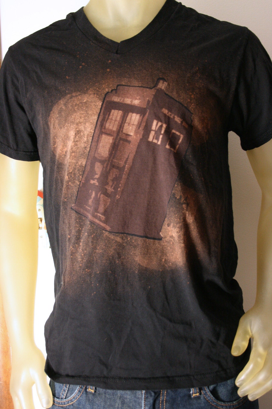 Tardis in the Time Vortex Bleached T-shirt