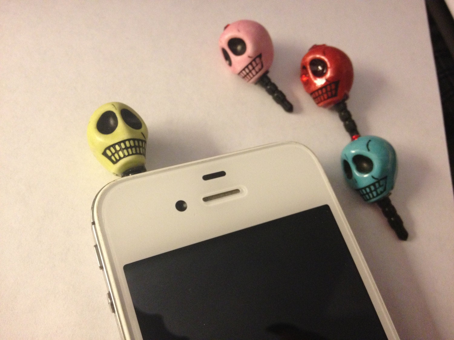 Skull Phone Dust Plug Green Pink Red Turquoise