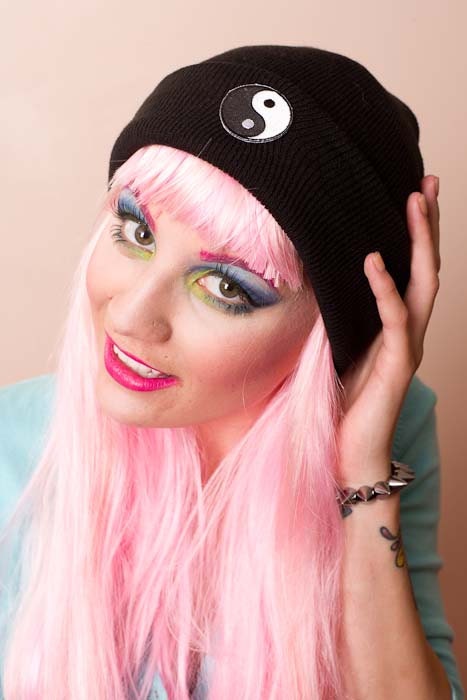 Ying Yang Black Beanie