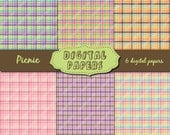 Gingham Printable digital sheets download scrapbooking, cardmaking, gift wrapping, blog background