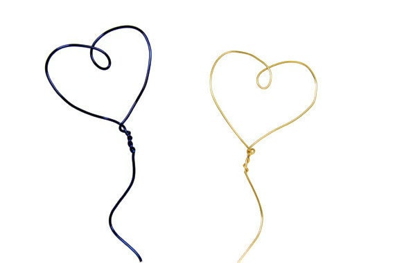Two Heart Balloons Wedding Cake Topper