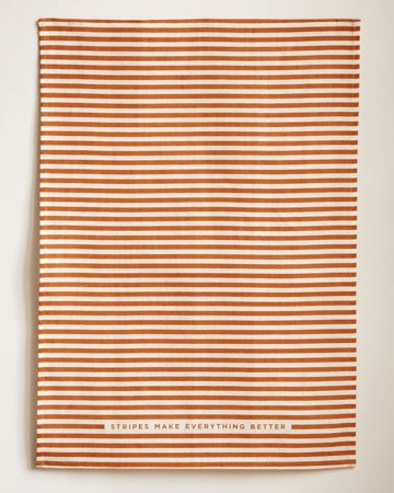 Linen Tea Towel - Best Stripe in Copper