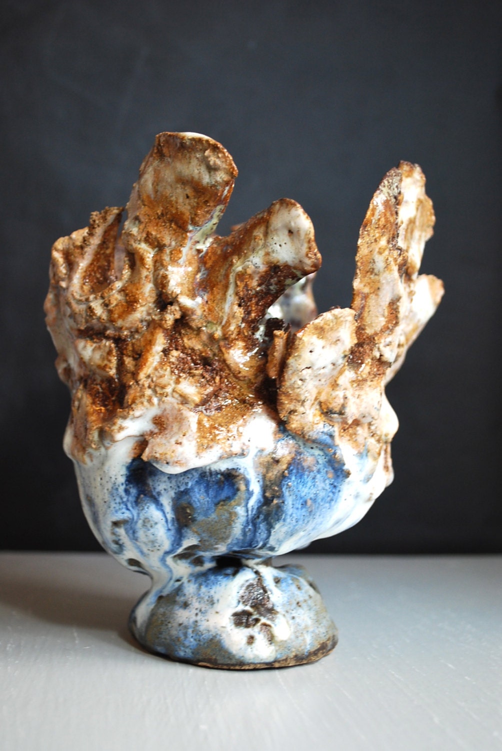 Vintage Handcrafted Mid Century Studio Pottery Brutal Modernist Abstract Art Sculpture