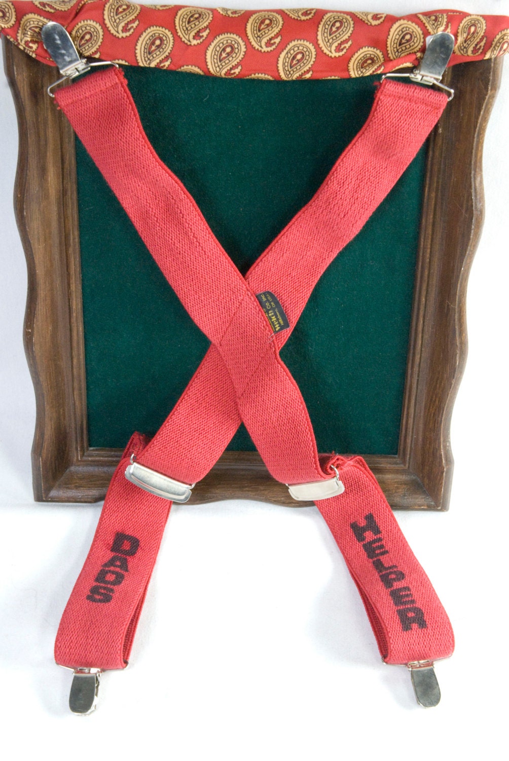Vintage Boy's Suspenders Dad's Helper Red Welch Hillsboro Oregon - clothandlace