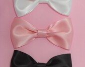 1 Hair Bow Clip - Satin Bow Satin hair bow Ribbon bow Ribbon hair bow White Bow Black Bow Pink bow for girls bows for women hairbows hairbow