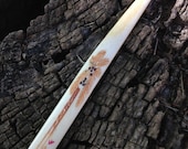 Antique Ox Bone Crochet Hook, Coconut Palm