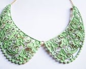 Mint Green Bib Necklace - Shabby Chic