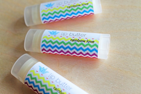 Rainbow Love lip butter, natural vegan gluten-free lip balm, fruity summer flavor