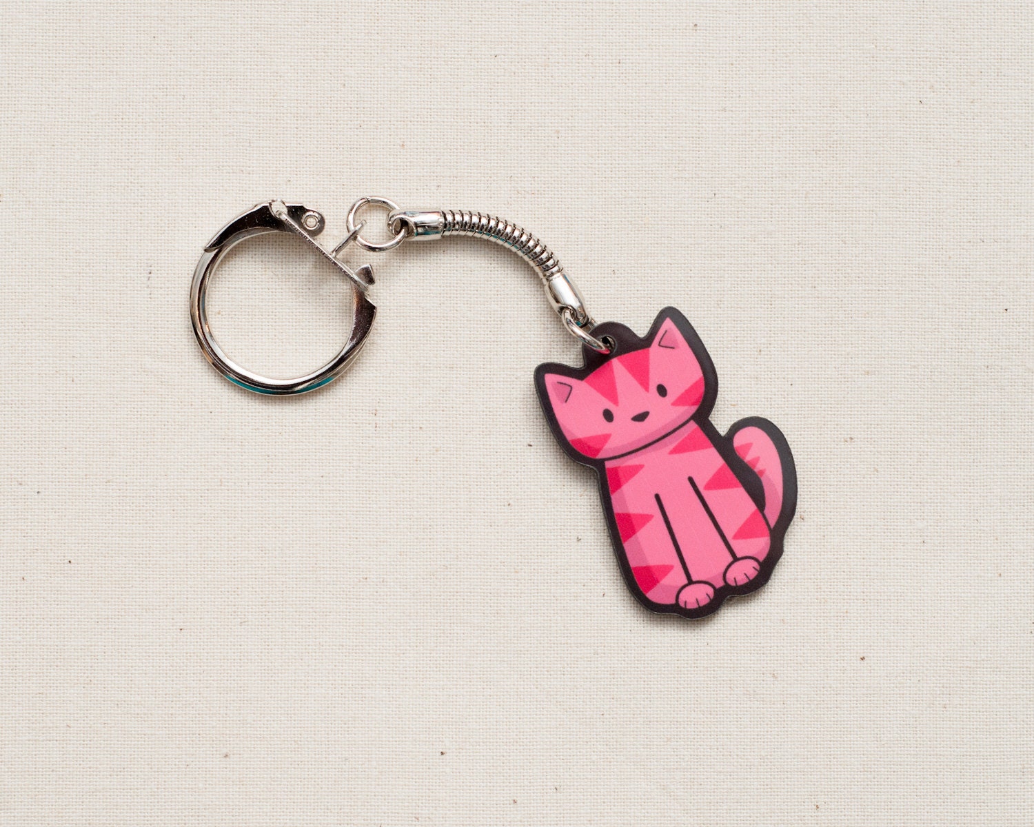 Pink Cat Keyring