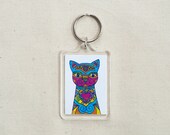 Pattern Cat Keyring
