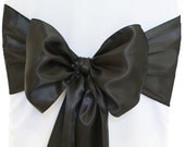 Black Satin Chair Sash Wedding, Party, Banquet Decoration