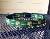 Dog Collar Made from Greenbay Packers Ribbon Blue and Red