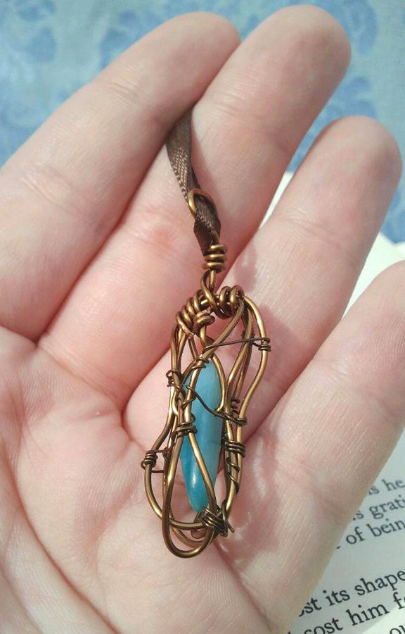 Amazonite cage pendant